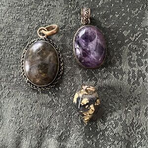 Crystal Pendant Bundle | Amethyst Labradorite Orgonite Pendants